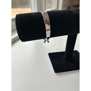 Vintage Minimalist Signed ANSON Elegant Silver Tone Small Cuff Bracelet